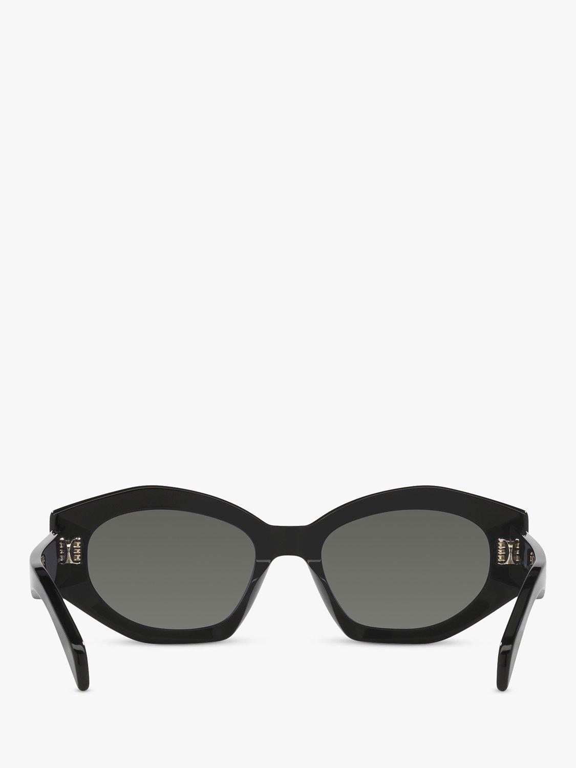 Product image 4 of 4, which shows Celine CL40238U Women's Oval Sunglasses, Shiny Black/Grey