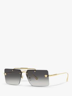 Versace VE2245 Women's Rectangular Sunglasses, Gold, Gold