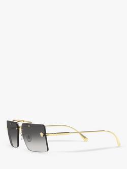 Versace VE2245 Women's Rectangular Sunglasses, Gold - view 2, Gold