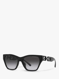 Emporio Armani EA4203U Women's Cat's Eye Sunglasses, Shiny Black, Shiny Black