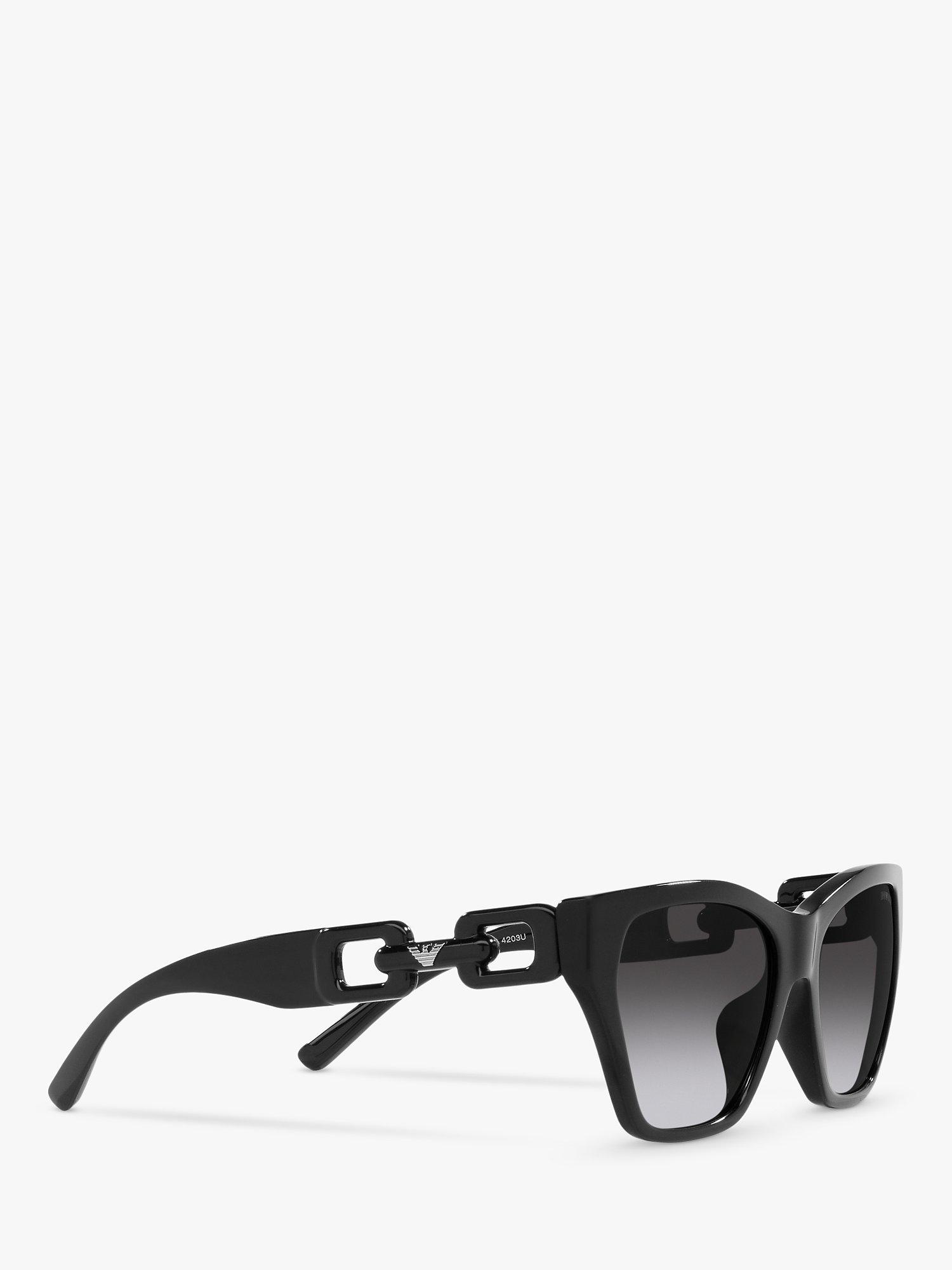 Emporio Armani EA4203U Women's Cat's Eye Sunglasses, Shiny Black