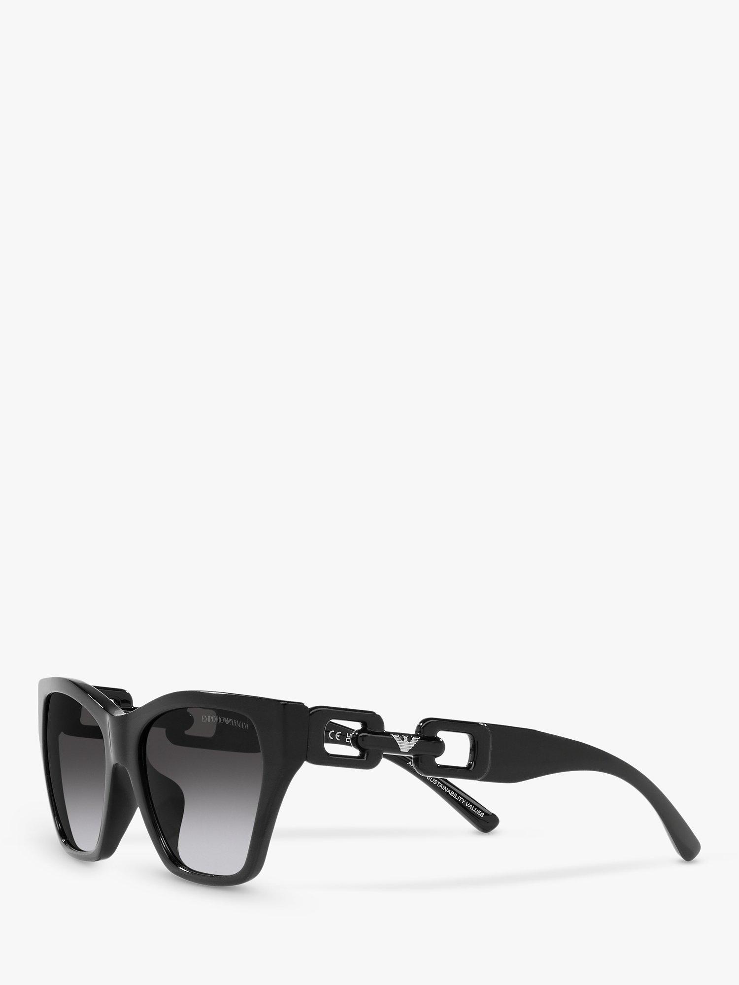 Emporio Armani EA4203U Women's Cat's Eye Sunglasses, Shiny Black