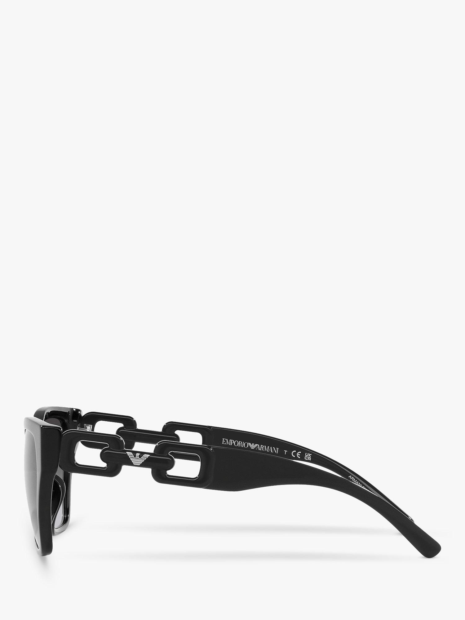 Emporio Armani EA4203U Women's Cat's Eye Sunglasses, Shiny Black