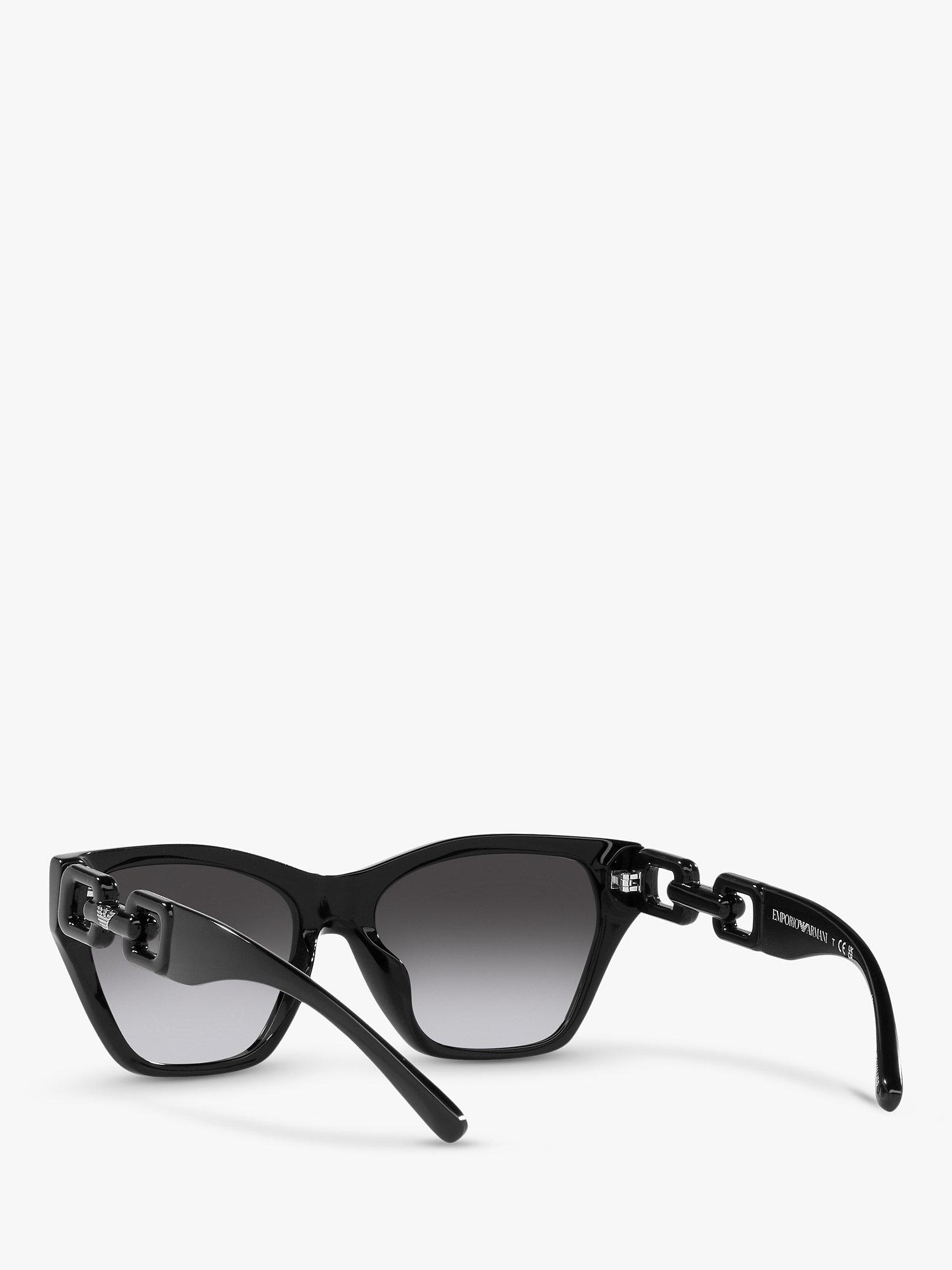 Emporio Armani EA4203U Women's Cat's Eye Sunglasses, Shiny Black