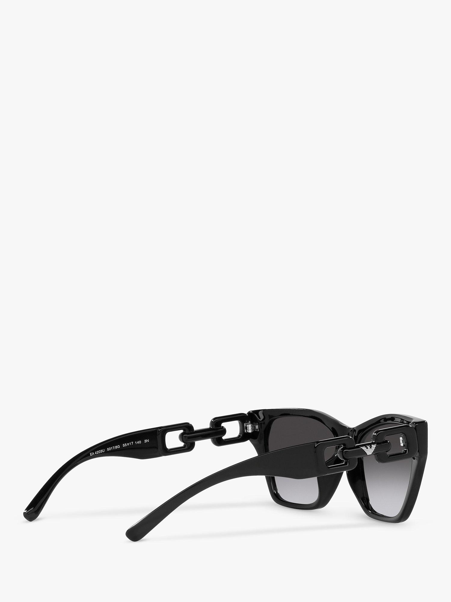 Emporio Armani EA4203U Women's Cat's Eye Sunglasses, Shiny Black