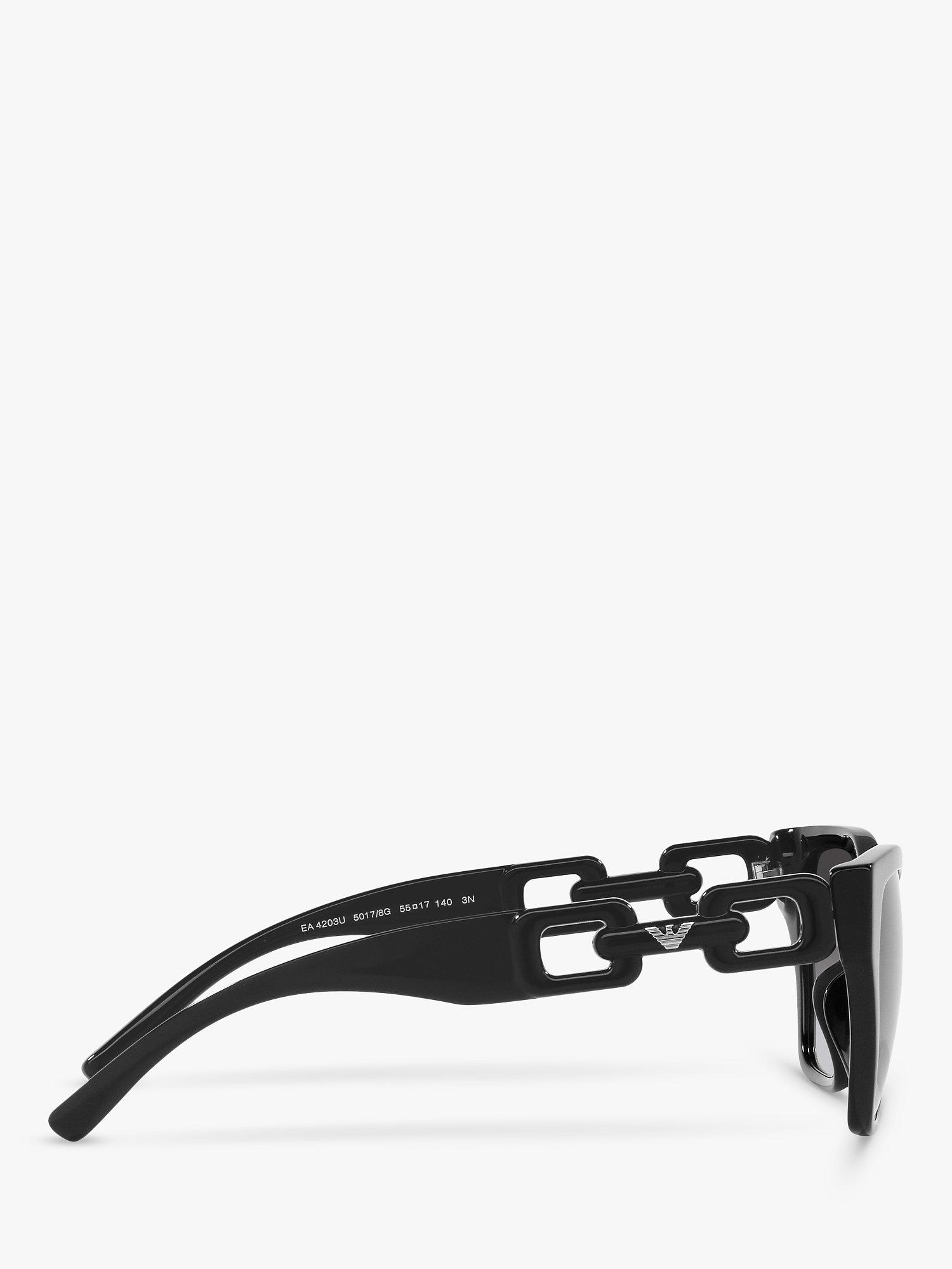 Emporio Armani EA4203U Women's Cat's Eye Sunglasses, Shiny Black