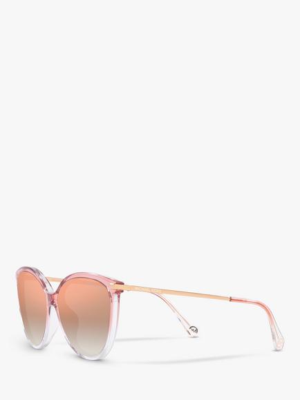 Michael Kors MK2184U Women's Dupoint Cat's Eye Sunglasses, Pink/Rose Gold - view 2, Pink/Rose Gold