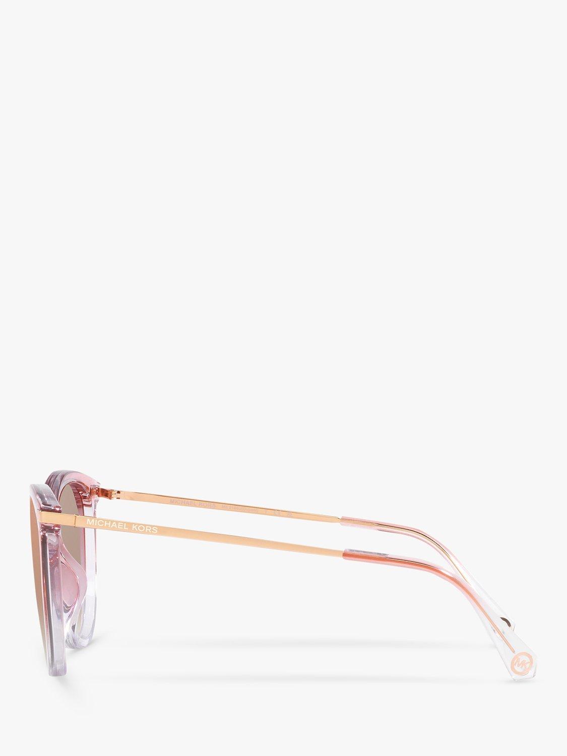 Product image 4 of 11, which shows Michael Kors MK2184U Women's Dupoint Cat's Eye Sunglasses, Pink/Rose Gold