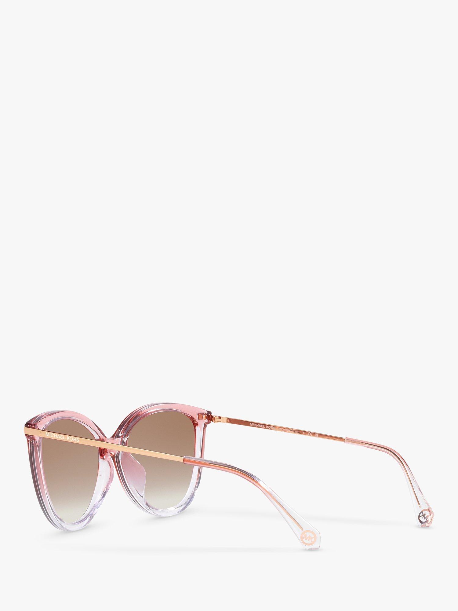 Product image 5 of 11, which shows Michael Kors MK2184U Women's Dupoint Cat's Eye Sunglasses, Pink/Rose Gold