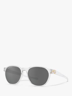 Oakley OO9126 Men's Reedmace Round Polarised Sunglasses, Clear, Clear