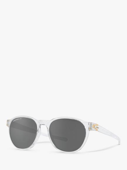 Oakley OO9126 Men's Reedmace Round Polarised Sunglasses, Clear, Clear