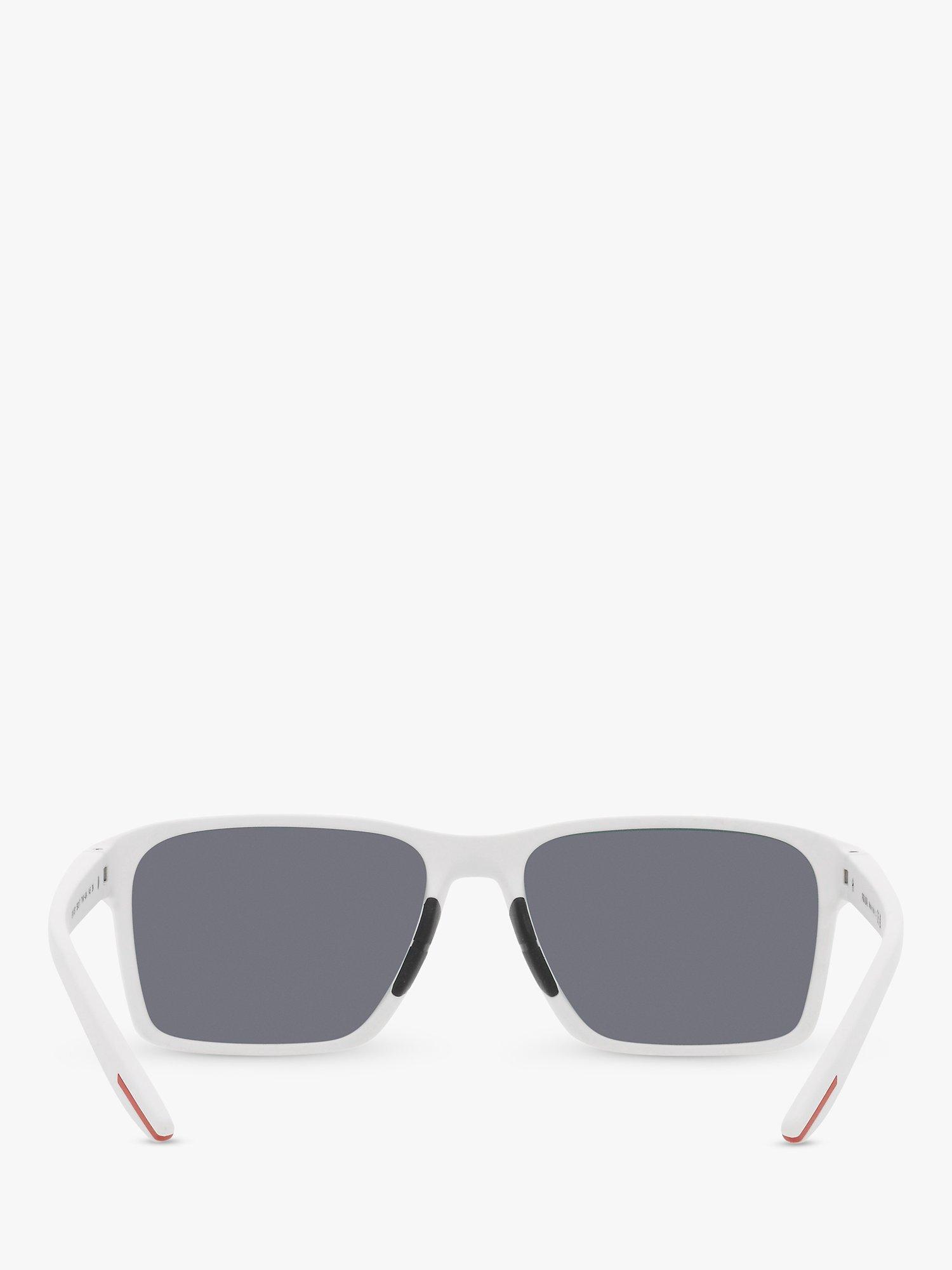 Product image 7 of 11, which shows Prada Linea Rossa PS 05YS Men's Rectangluar Sunglasses, White Rubber