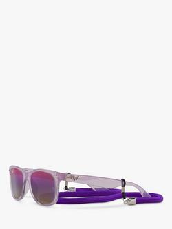 Ray-Ban Junior RJ9052S Unisex New Wayfarer Rectangular Sunglasses, Opal Purple - view 2, Opal Purple