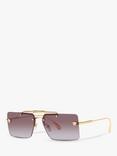 Versace VE2245 Women's Rectangular Sunglasses, Gold