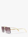 Versace VE2245 Women's Rectangular Sunglasses, Gold