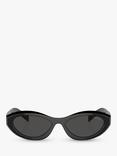 Prada PR 26ZS Women's Irregular Sunglasses, Black/Grey