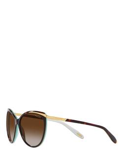 Ralph RA5150 Women's Cat's Eye Sunglasses, Brown/Gold - view 2, Brown/Gold