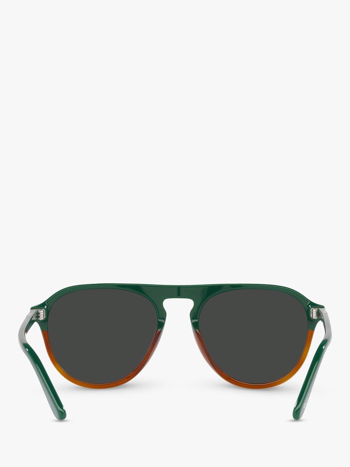 Product image 7 of 11, which shows Persol PO3302S Unisex Aviator Sunglasses, Green/Havana Chiara