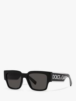 Dolce & Gabbana DG6184 Unisex Square Sunglasses, Crystal/Black, Crystal/Black