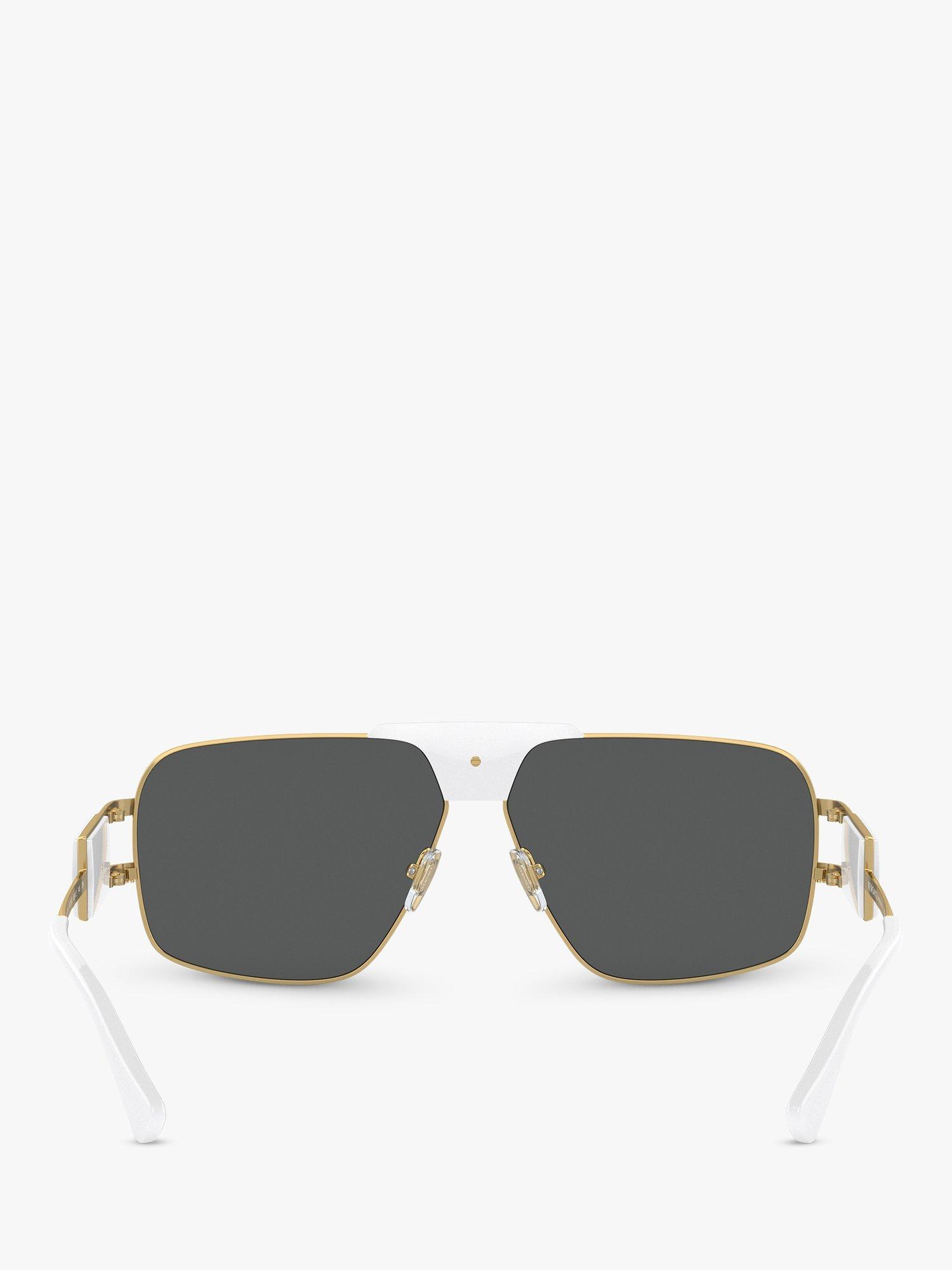 Product image 4 of 5, which shows Versace VE2251 Men's Aviator Sunglasses, White/Gold