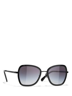 CHANEL Irregular Sunglasses CH4277, Matte Black/Grey Gradient, Matte Black/Grey Gradient