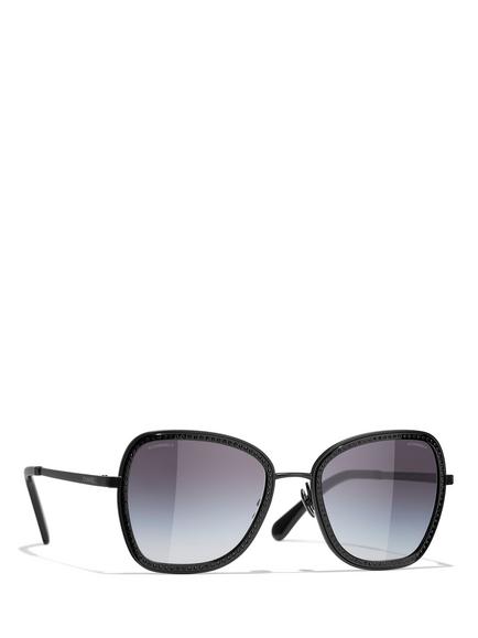 CHANEL Irregular Sunglasses CH4277, Matte Black/Grey Gradient, Matte Black/Grey Gradient