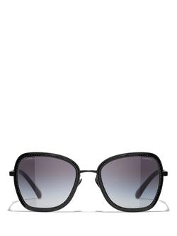 CHANEL Irregular Sunglasses CH4277, Matte Black/Grey Gradient - view 2, Matte Black/Grey Gradient