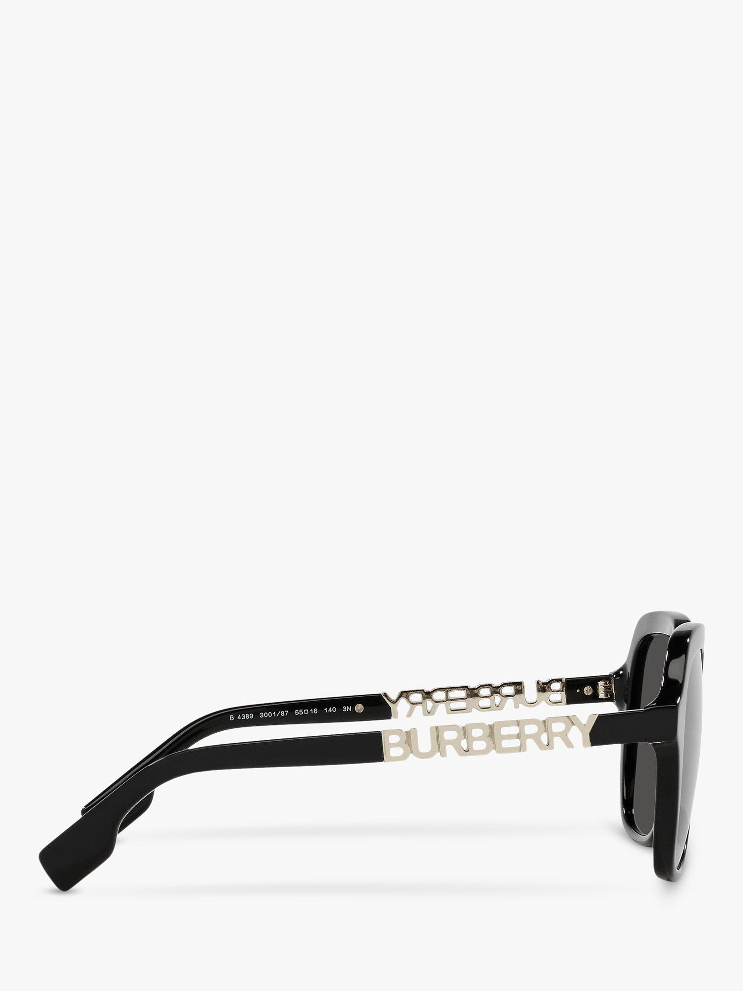 Product image 10 of 11, which shows Burberry BE4389 Women's Joni Square Sunglasses, Black