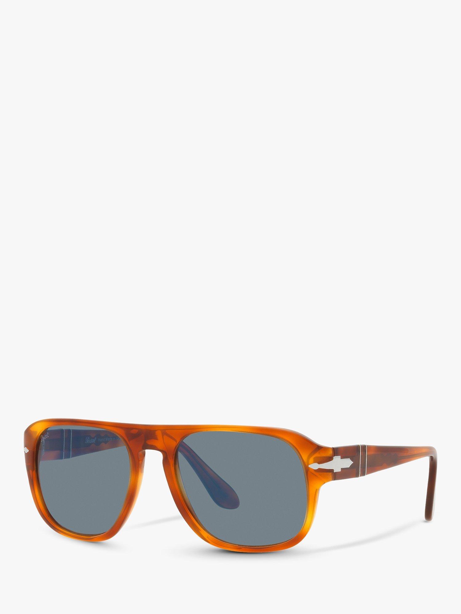 Product image 1 of 11, which shows Persol PO3310 Unisex Pillow Sunglasses, Terra Di Siena/Blue