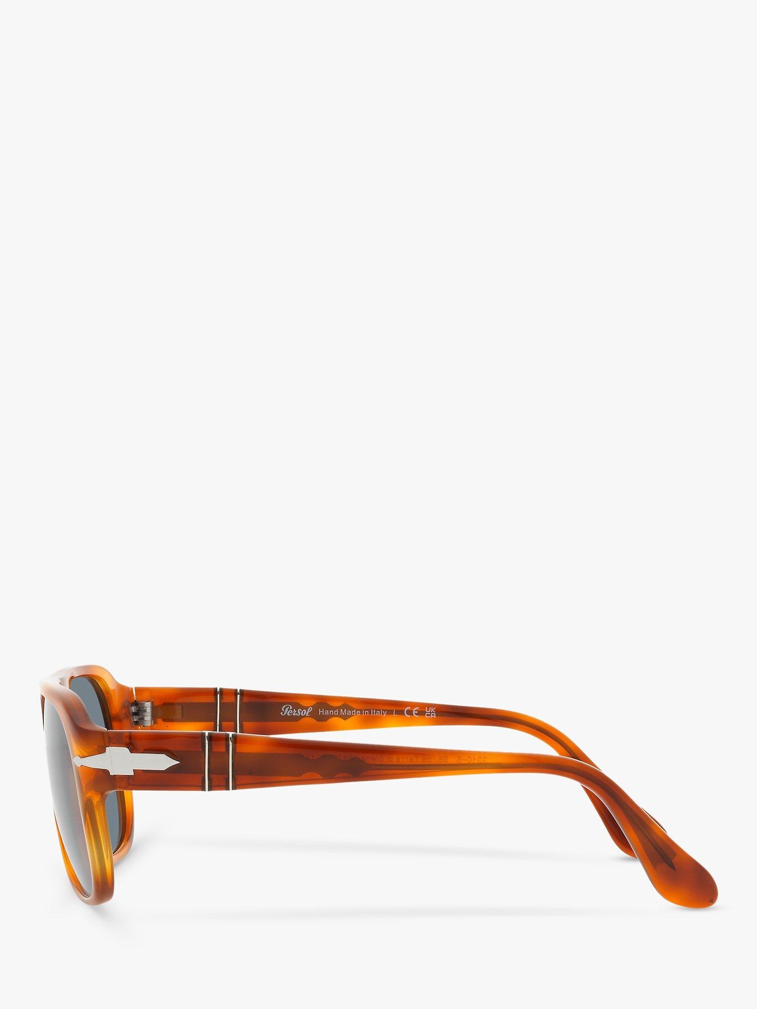 Product image 4 of 11, which shows Persol PO3310 Unisex Pillow Sunglasses, Terra Di Siena/Blue