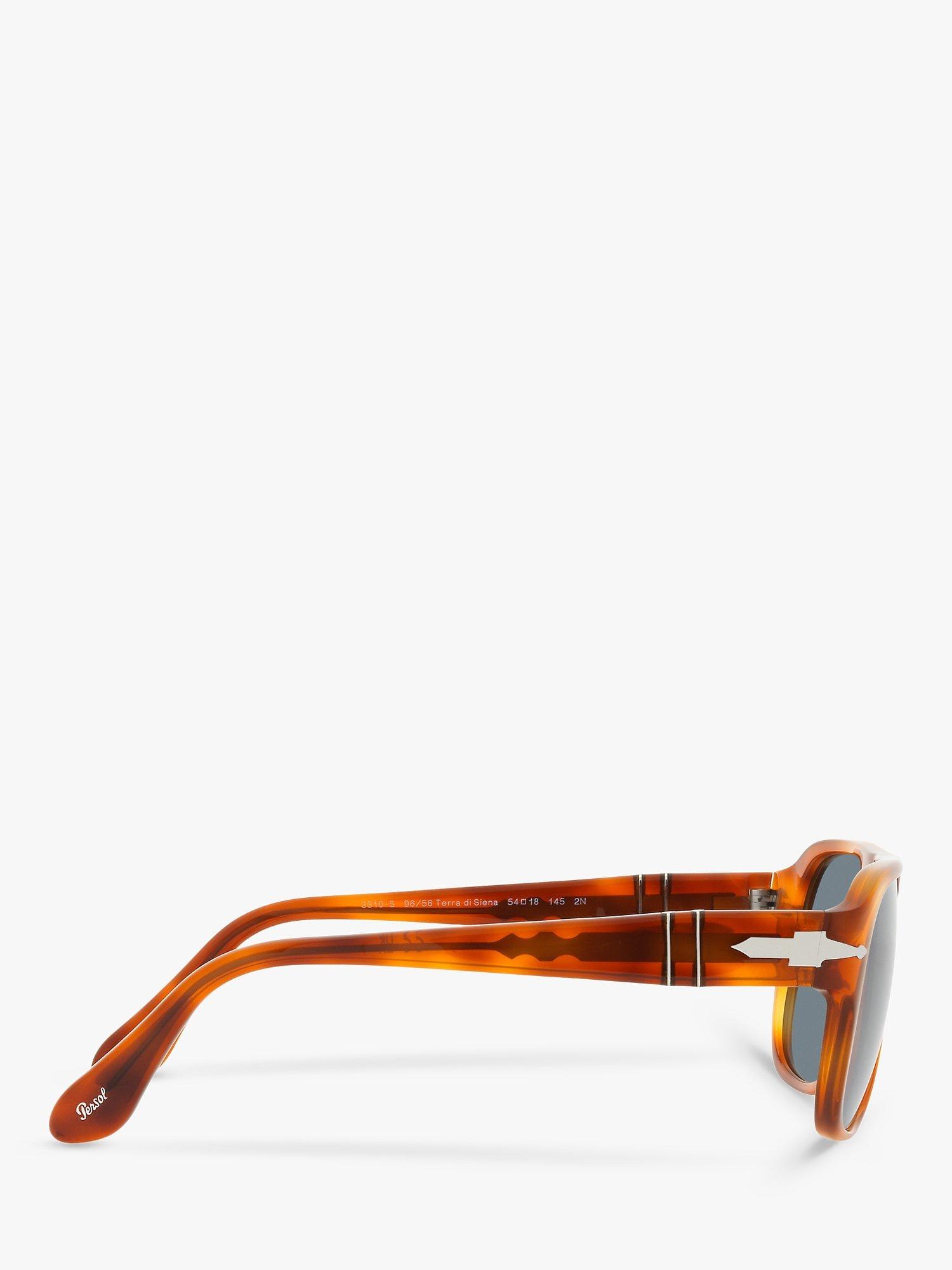 Product image 10 of 11, which shows Persol PO3310 Unisex Pillow Sunglasses, Terra Di Siena/Blue