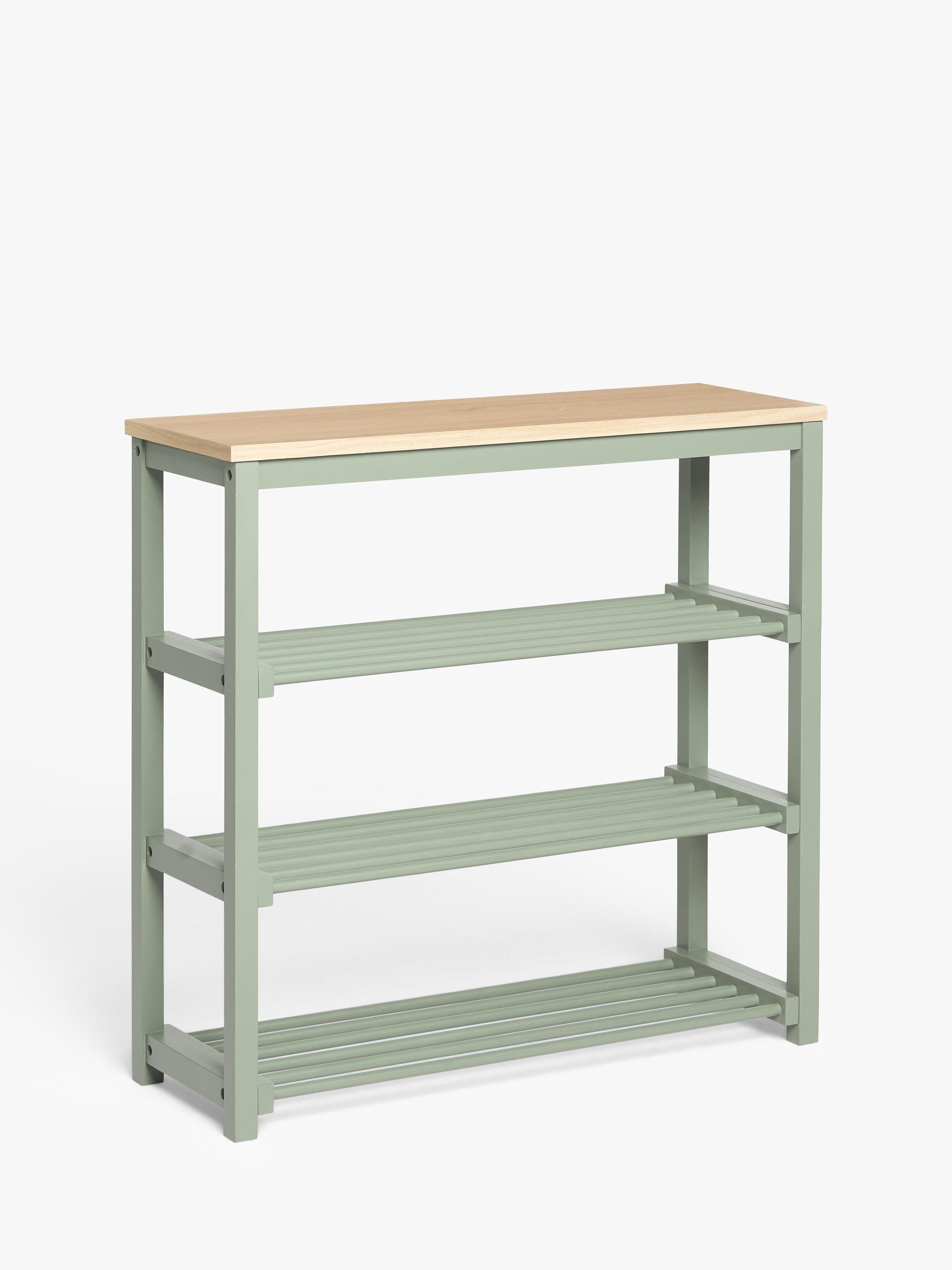 John Lewis Modern Country 4 Tier Shoe Rack Sage Green