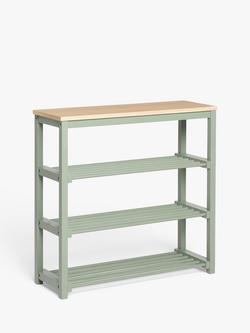 John Lewis Modern Country 4 Tier Shoe Rack, Sage Green