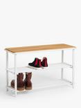 John Lewis 2 Tier Metal Shoe Rack/Bench, White