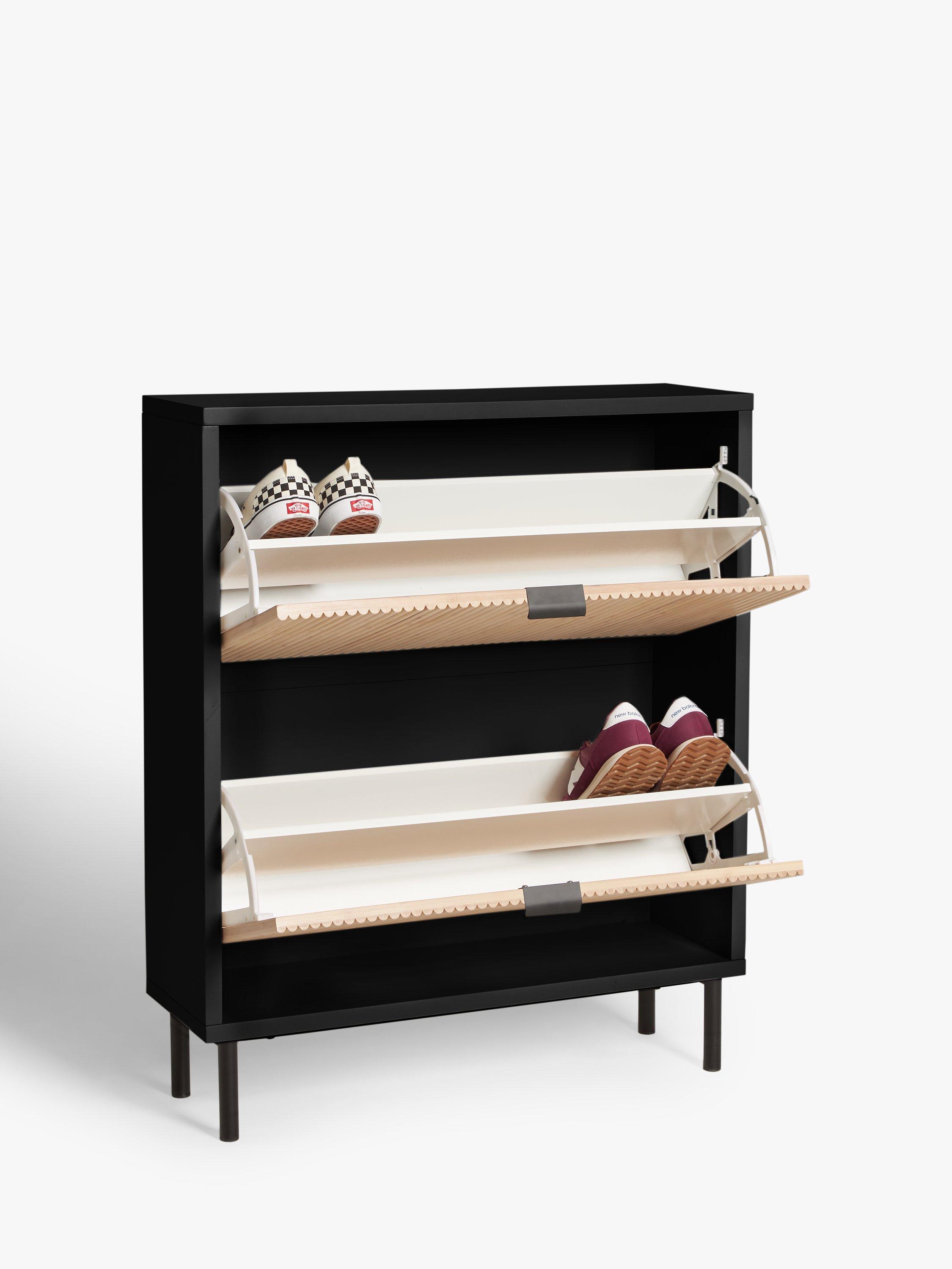 John Lewis ANYDAY Ridge Shoe Storage Rack 2 Tier Black