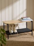 John Lewis Metal & Bamboo Shoe Bench, Black/Natural