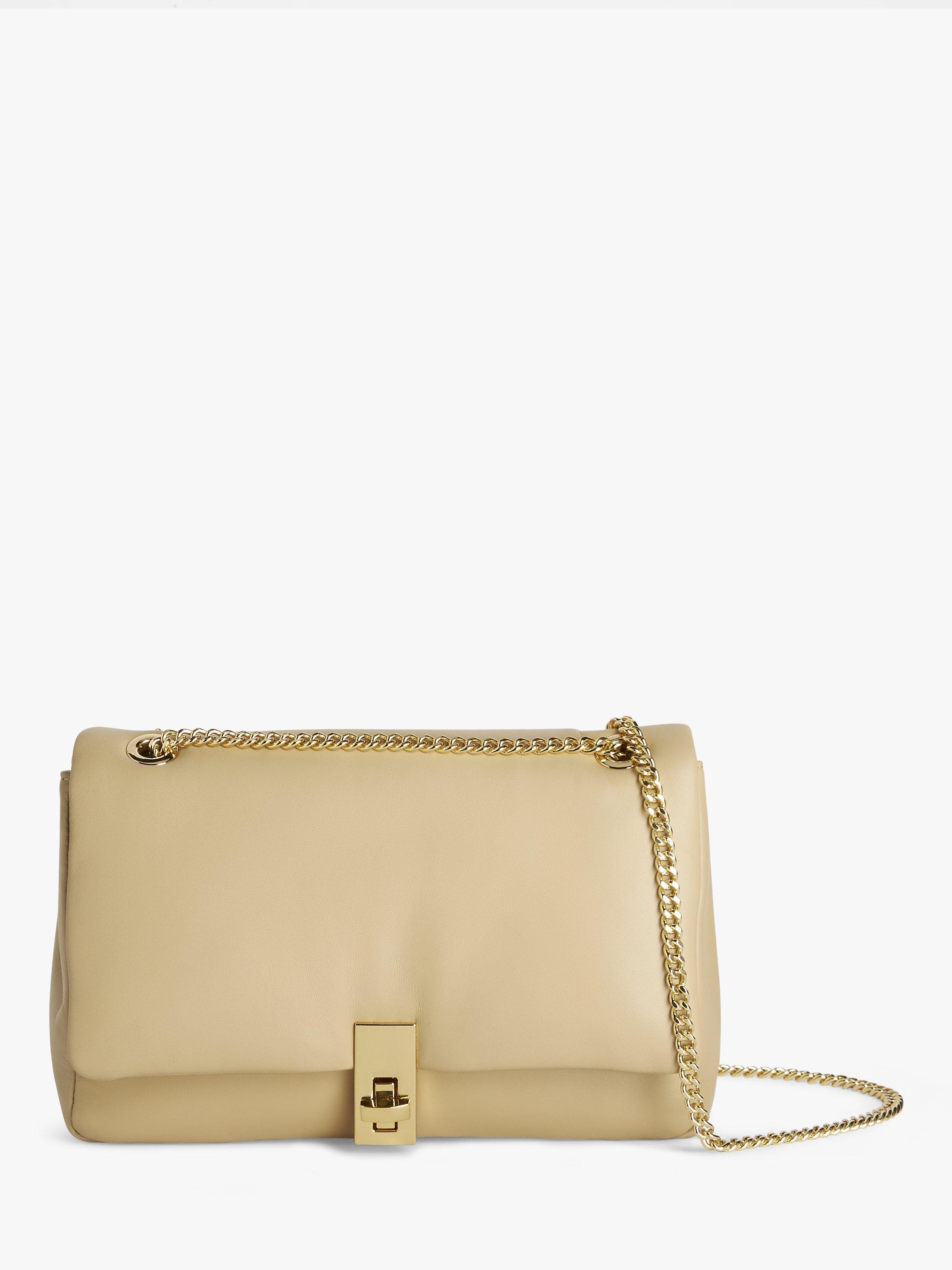 John Lewis Puffy Lamb Leather Flapover Cross Body Bag