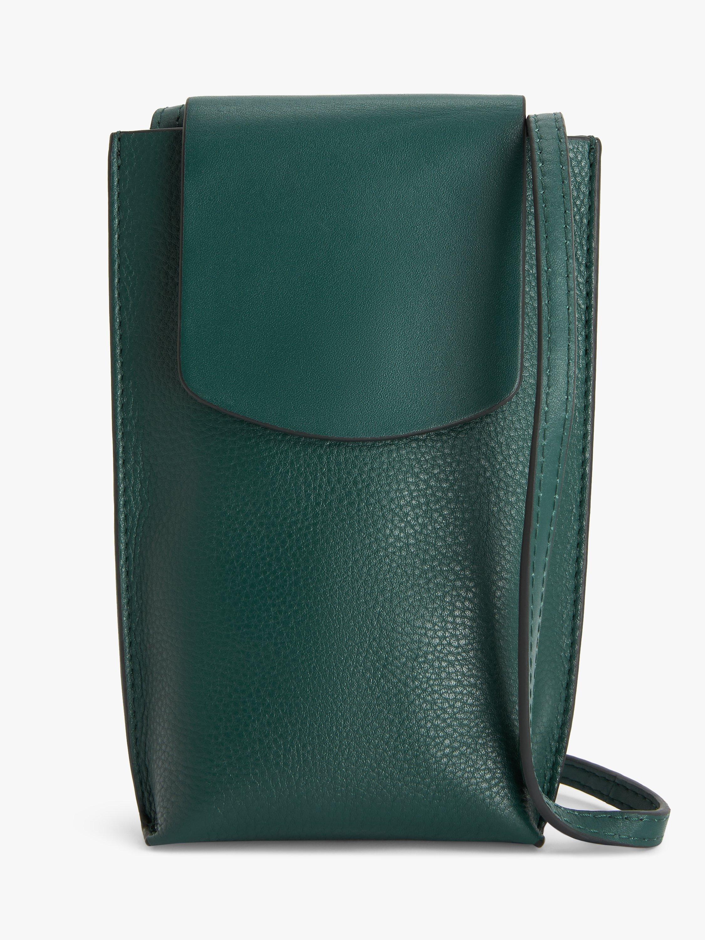 John Lewis Leather Phone Pouch Cross Body Bag, Ponderosa Pine