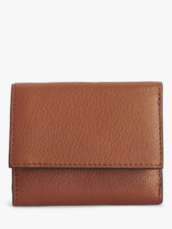 John Lewis Leather Medium Tri-Fold Purse, Ginger Glaze