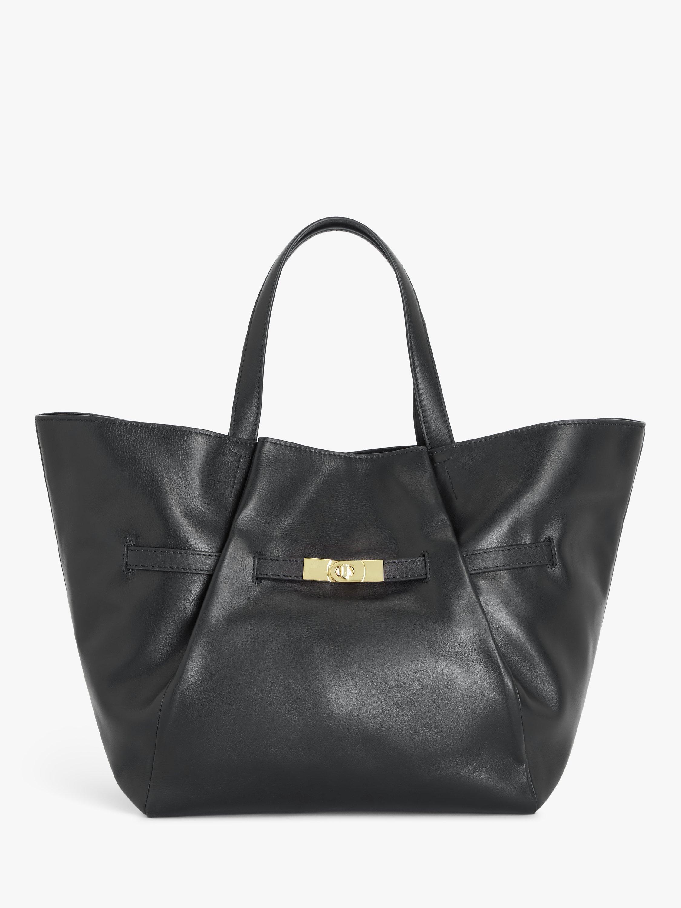 John Lewis Pleat Leather Tote Bag