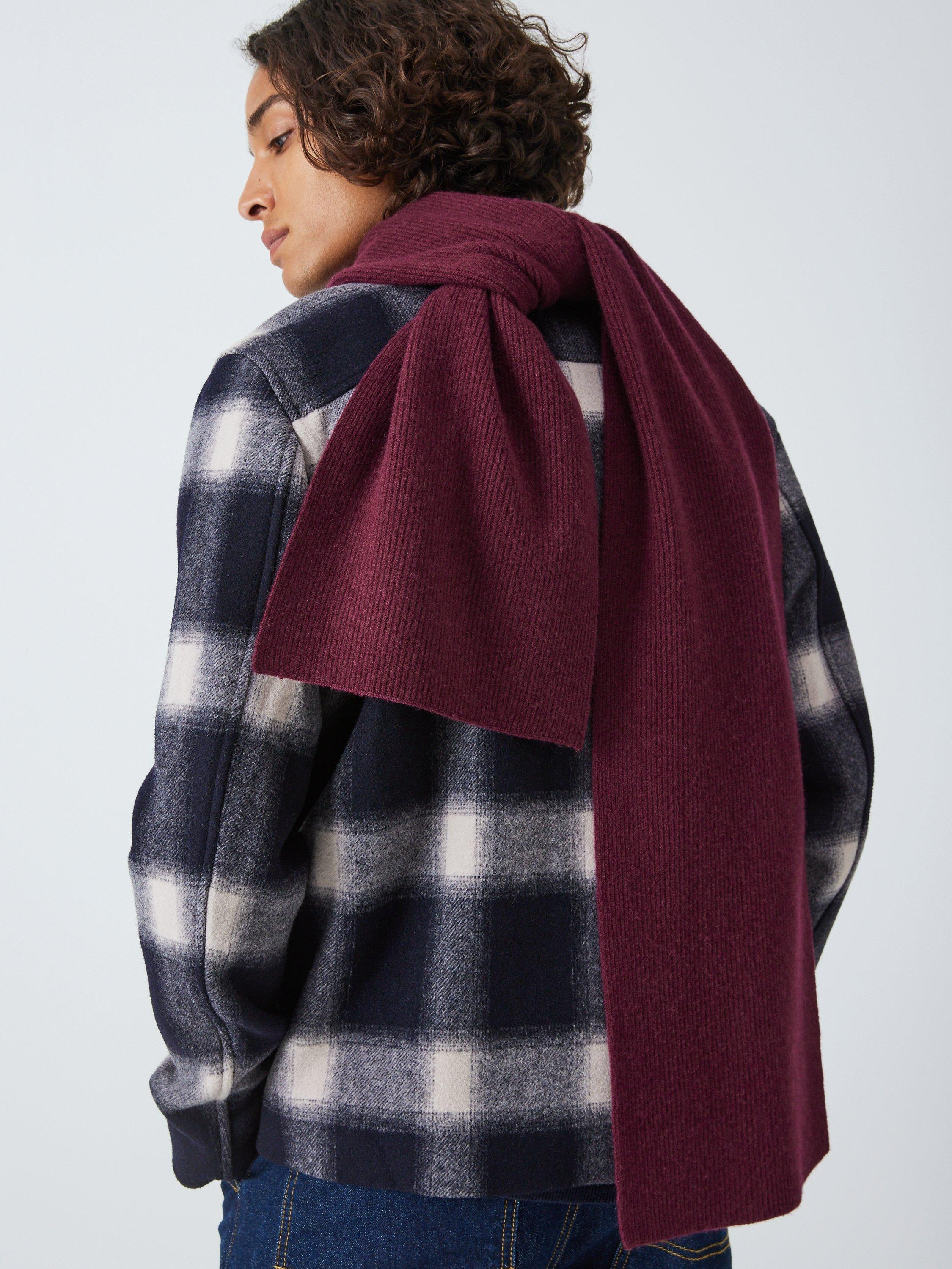 John Lewis Cashmere Rib Knit Scarf, Maroon