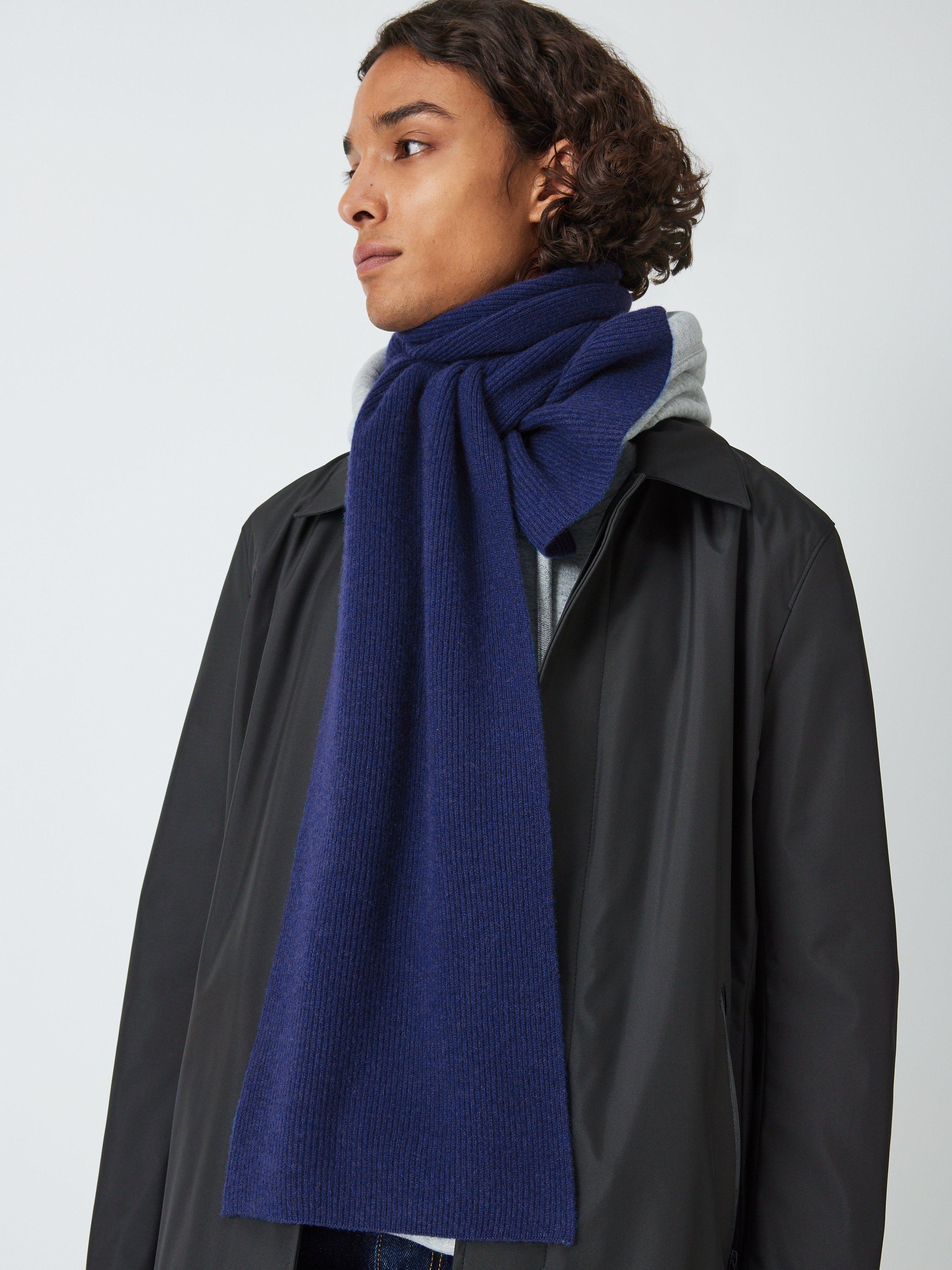 John Lewis Cashmere Rib Knit Scarf, Indigo