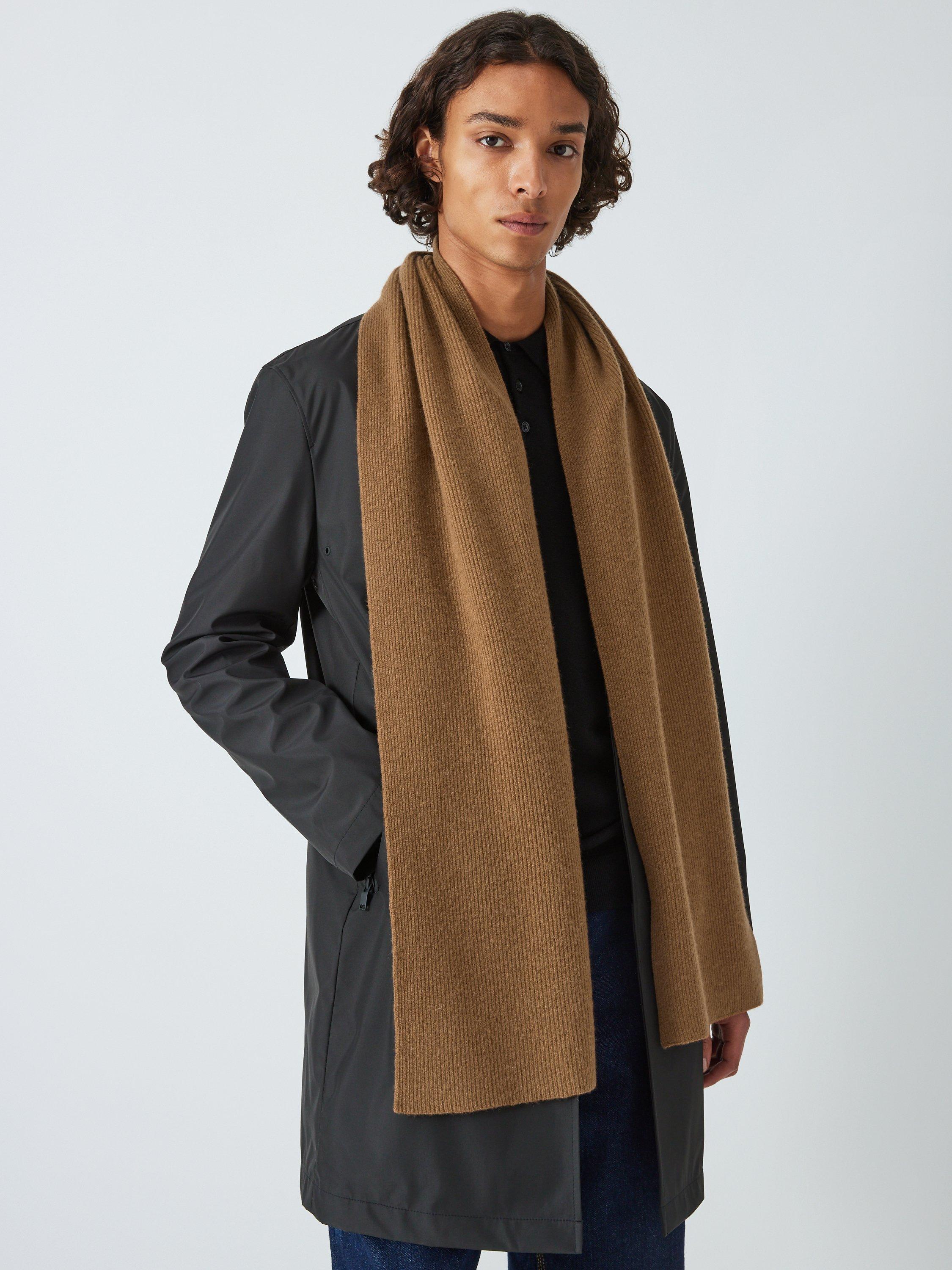 John Lewis Cashmere Rib Knit Scarf, Chestnut