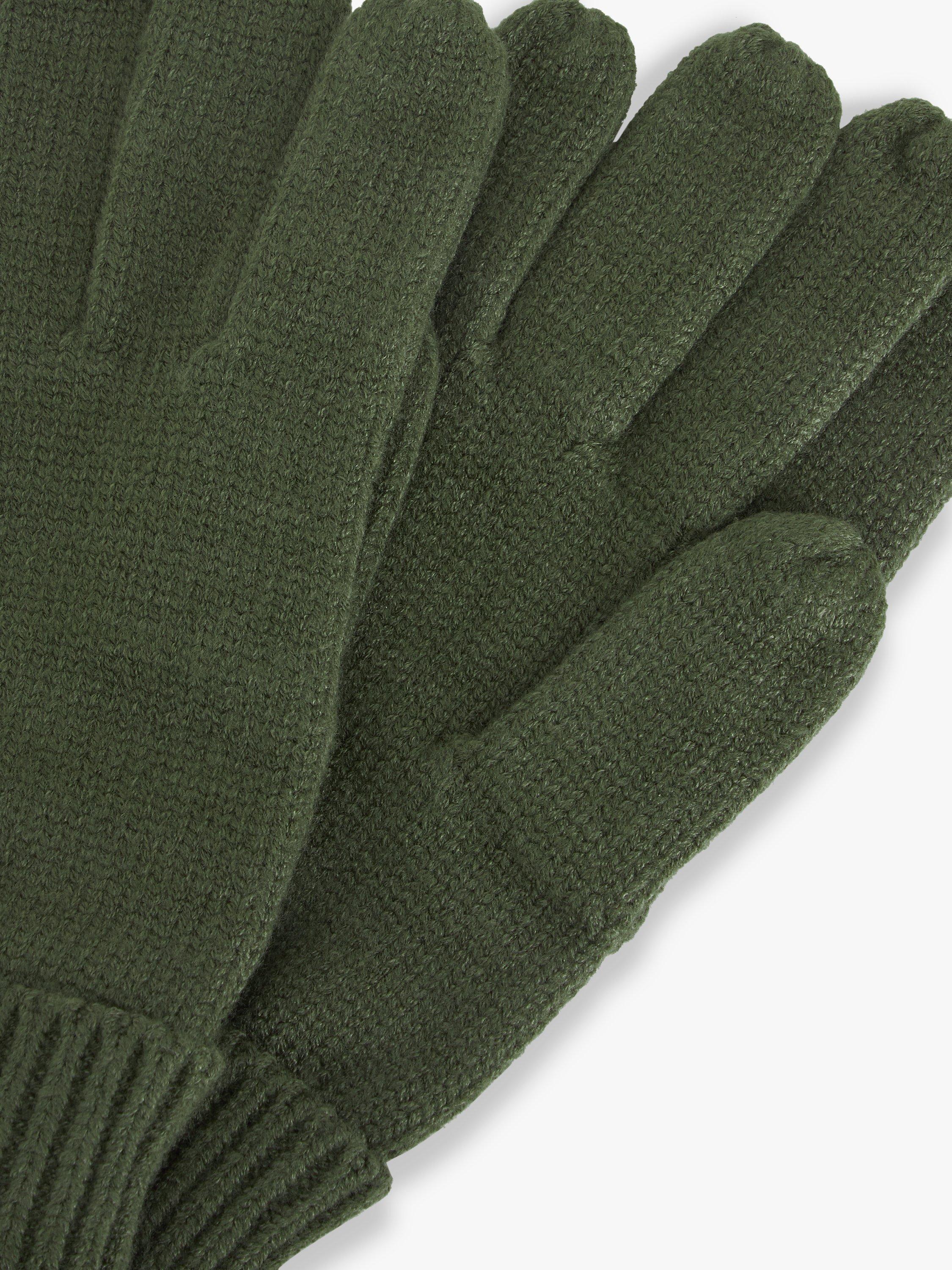Product image 2 of 2, which shows John Lewis ANYDAY Knitted Gloves, Grape Leaf