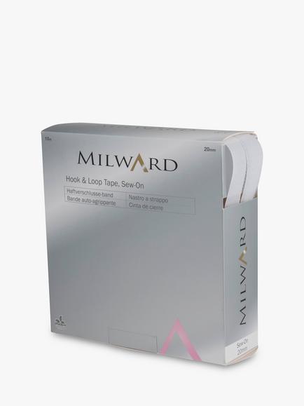 Milward Sew On Hook & Loop Tape, L10m x W20mm, 