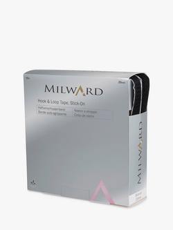 Milward Stick On Hook & Loop Tape, L10m x W20mm, Black