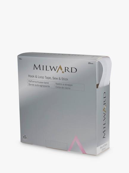 Milward Sew & Stick Hook & Loop Tape, W20mm, White, White