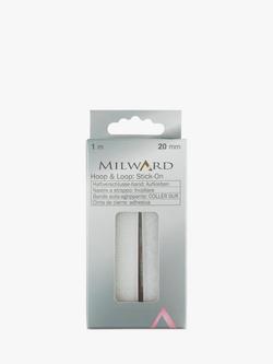 Milward Stick-On Hook and Loop Tape, L1m x W20mm, White
