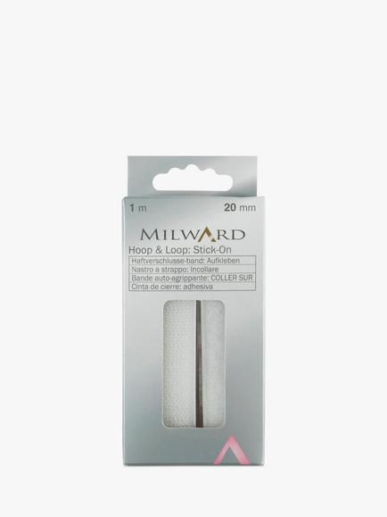 Milward Stick-On Hook and Loop Tape, L1m x W20mm, White
