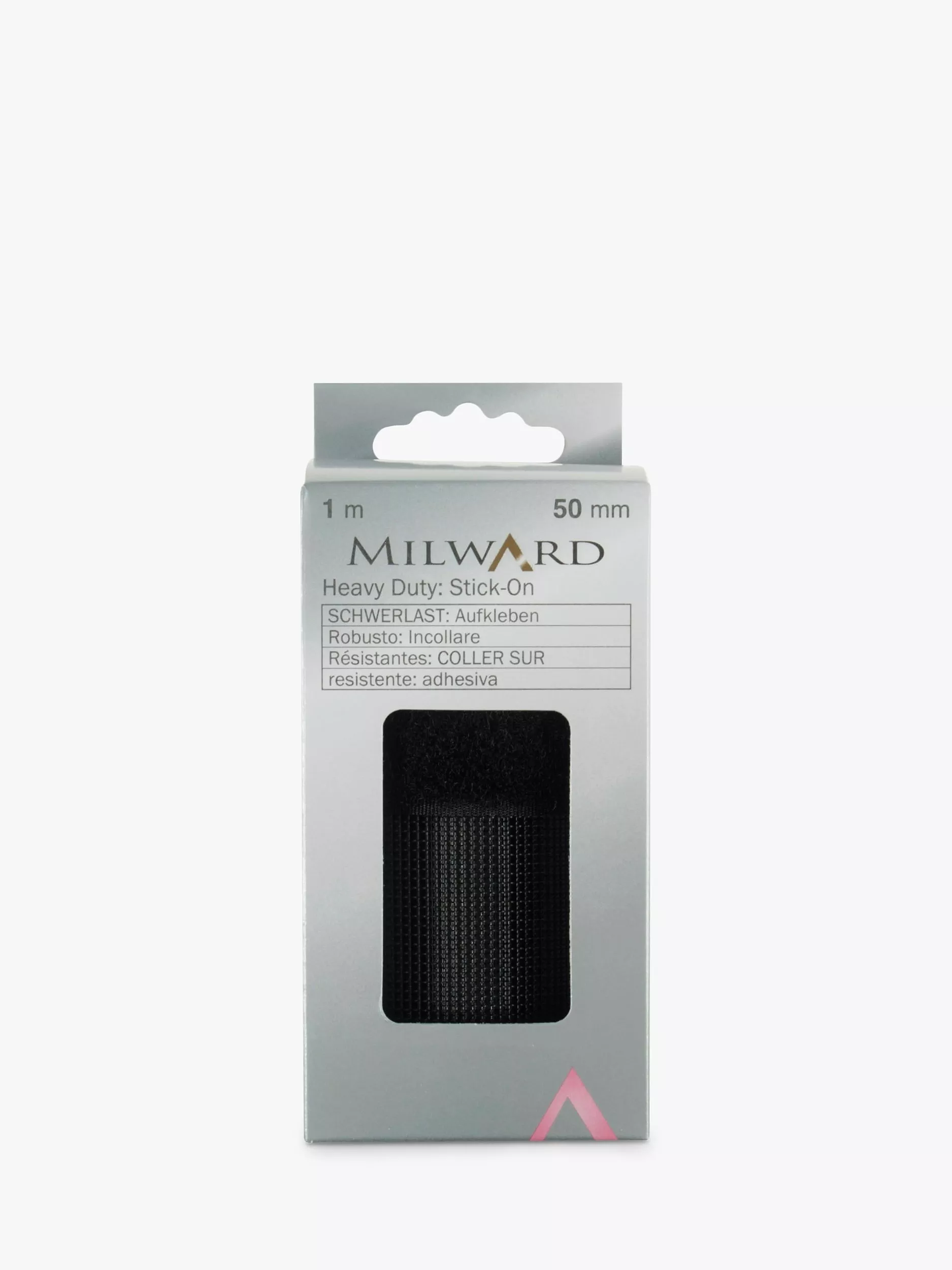 Milward Heavy Duty Stick-On Hook and Loop Tape, L1m x W50mm